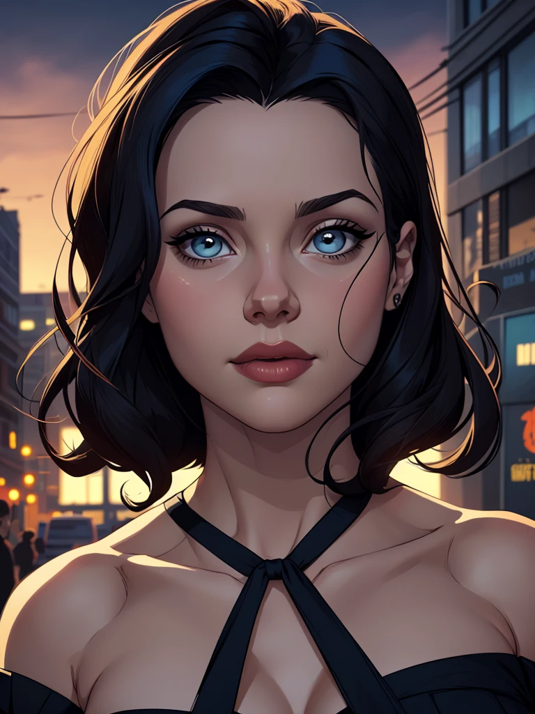 Personagem Christina Ricci cabelo preto estilo Morticia AddamsImagem de desenho animado de uma mulher .cartoon style illustration, estilo de arte dos desenhos animados, estilo de arte dos desenhos animados, digital illustration style, design de personagens altamente detalhado, arte digital detalhada fofa, City fan art, Design de personagens de retrato, beautiful digital illustration, retrato de alta qualidade, Arte em quadrinhos, jovem expressando desejo sexual.