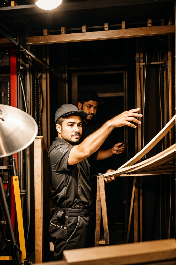 A worker in the backstage