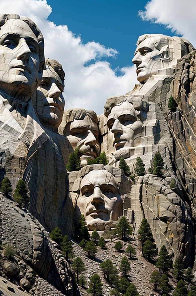 Mount Rushmore with the faces of rumiñahui Atahualpa Eloy Alfaro and Jaime roldos
