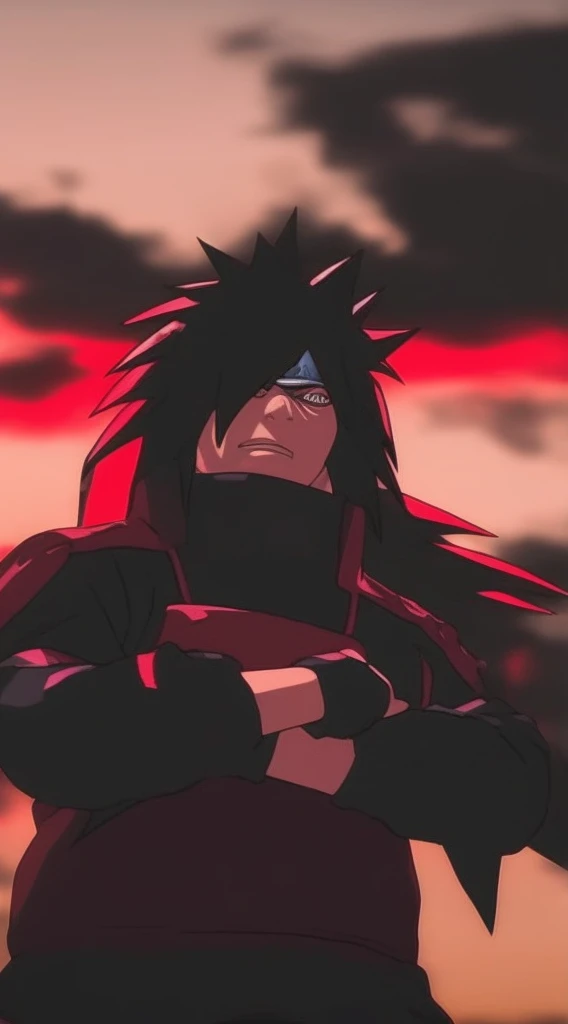 Uchiha Madara,,folded arms,olho sharingan perfeito, alta qualidade, Imagem em 8k