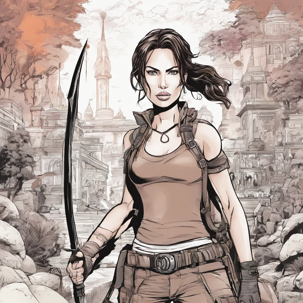 Lara croft enfrentamiento con enemigo flanquiada desesperada acubierto