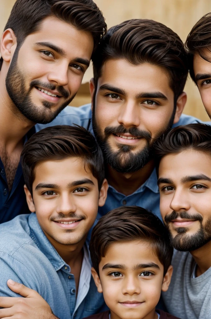 Padre joven con barba, Brown hair, tres hijos,