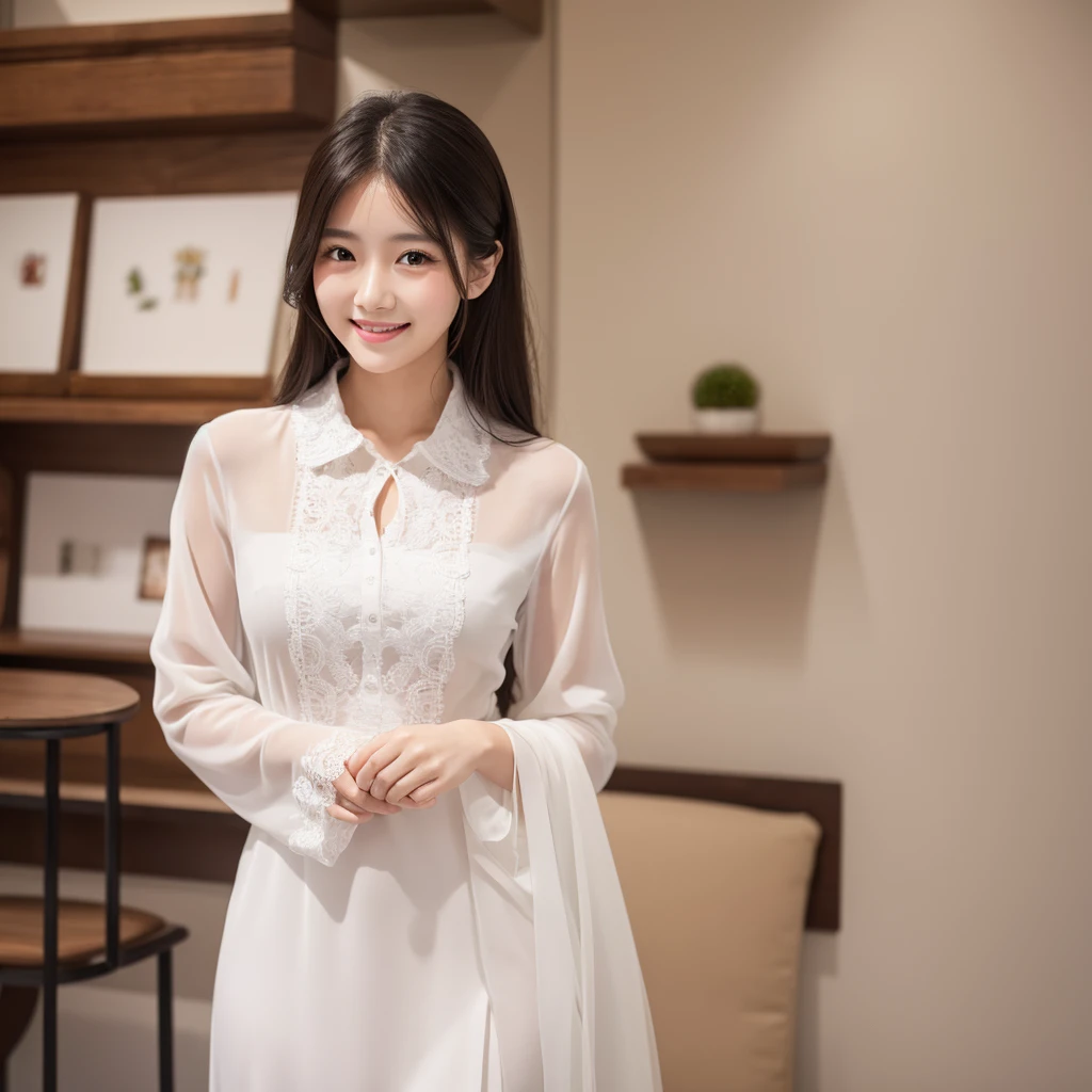 Delicate cheeks,Charming smile,White skin,beautiful clothes,,masterpiece