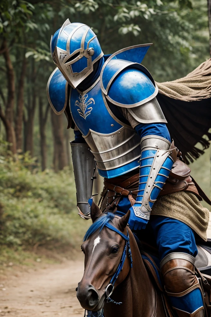 Caballero con armadura azul