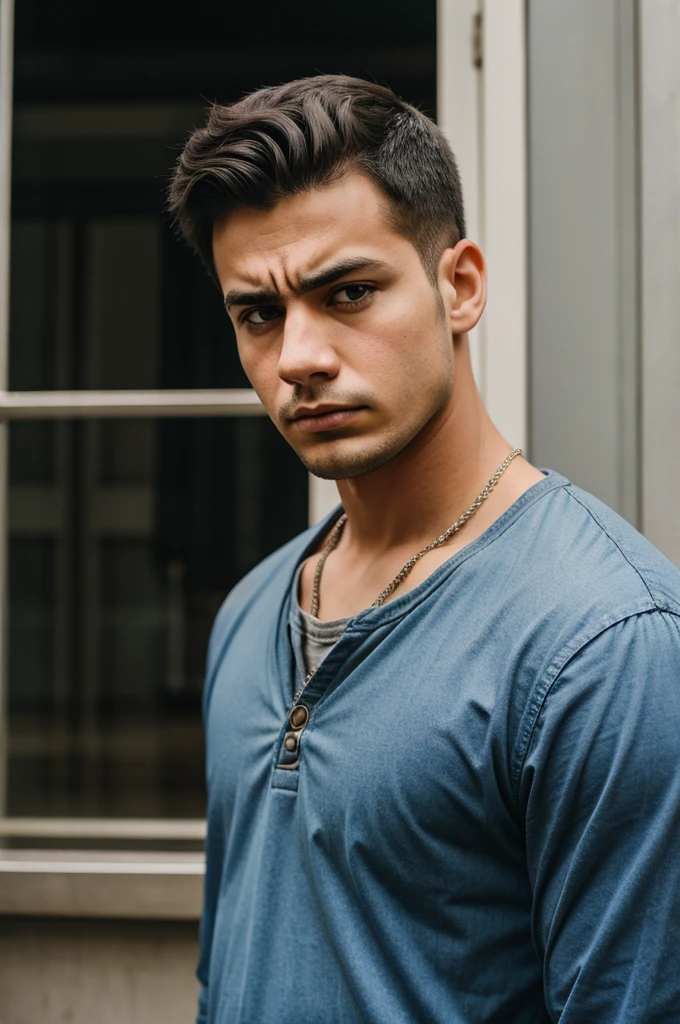 Sad boy looking towards
