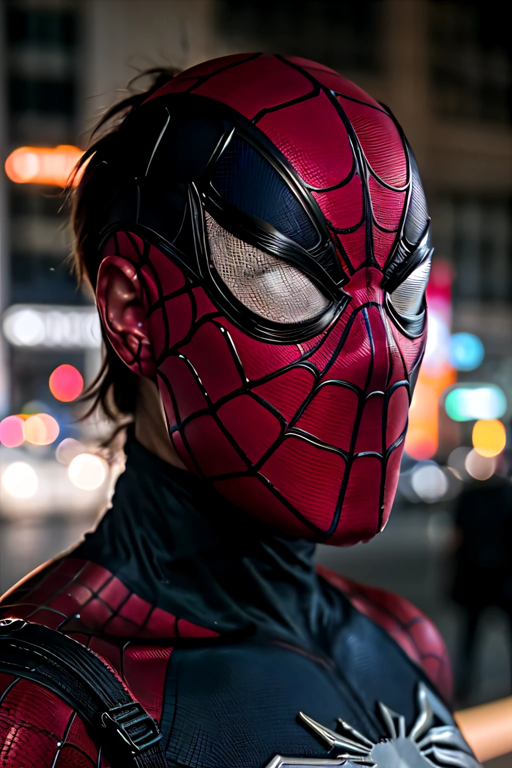 Animeted Spiderman wearing mask detailed 8k photo