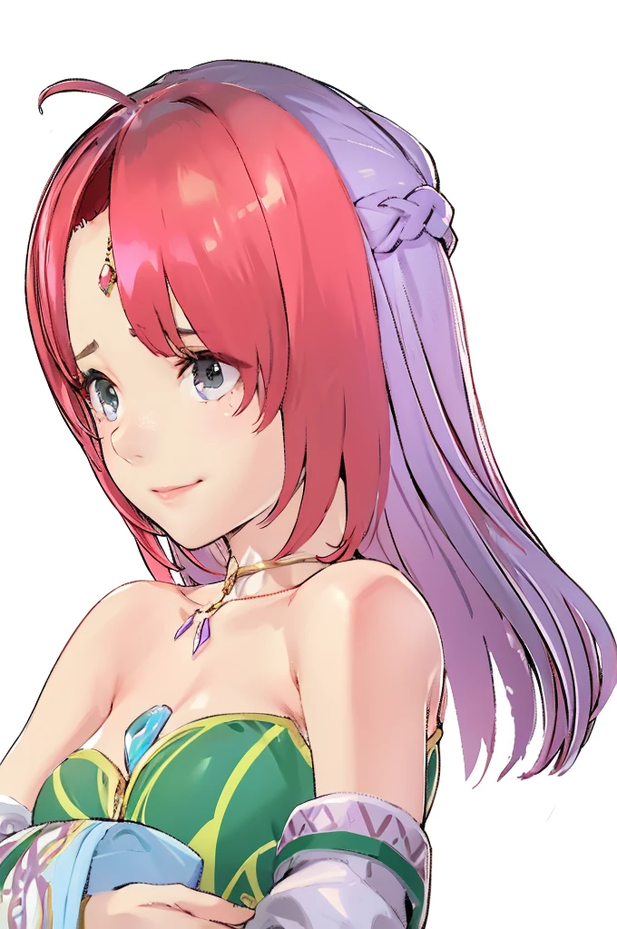 beautiful girl,sad,smile,Braid,Cleavage,Jewelry on the chest,4k,8k,Highest quality