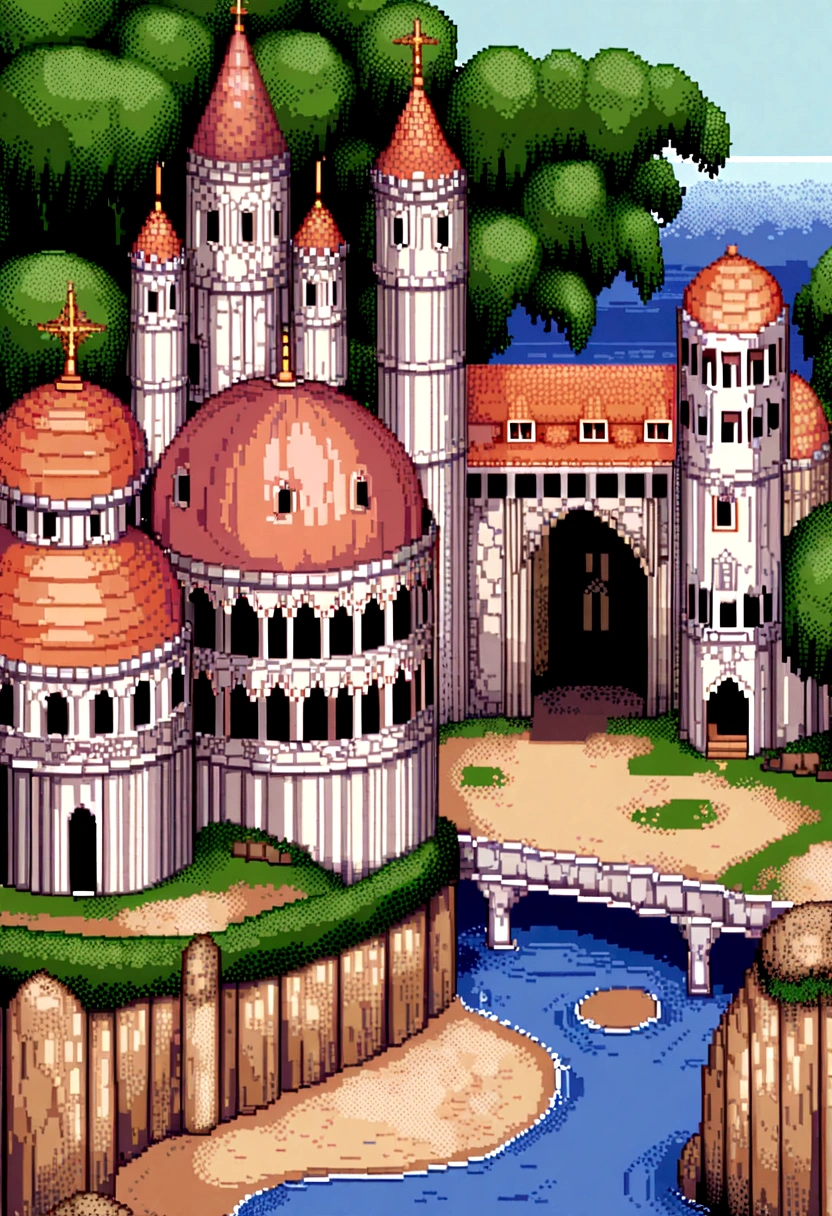 pixel art of the tourist spot in Belém do Pará