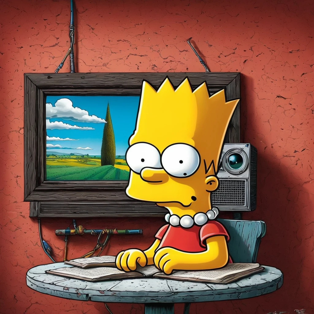 arte surrealismo bart simpson