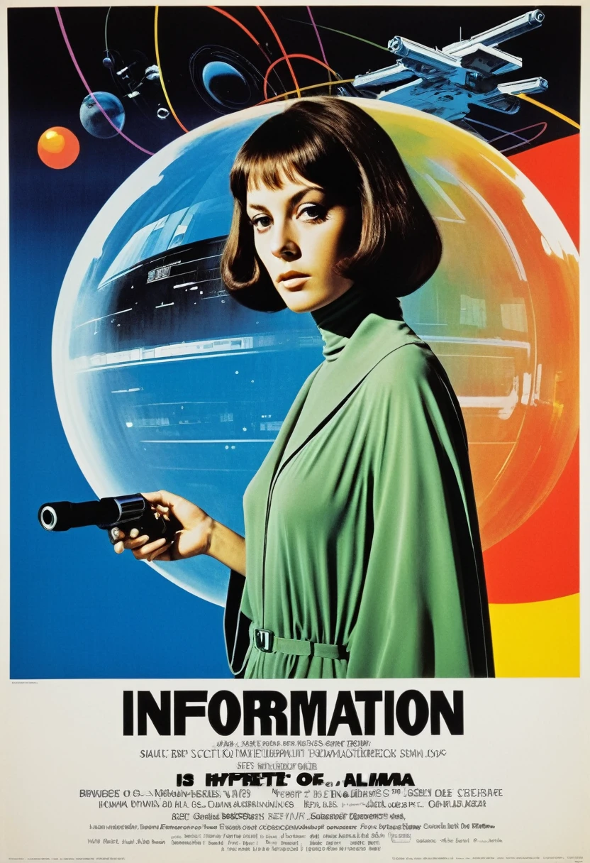 vintage retro futuristic style movie poster of 1970s sci-fi movie, “information”, text is in sci fi fonts, human body silhouette, against floating codes, numbers and symbols, GLITCH. Hyperreal. Art by Frankenthaler, Cassatt, O'Keeffe Art by Vigée Le Brun, Alma Thomas, Gentileschi, Barbara Kruger, Lavinia Fontana, Dutch view, full body shot with Cannon EF 35mm f/1.4L II USM Lens.