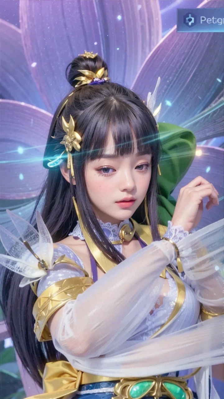 best quality,masterpiece,extremely detailed,high res,4k,ultra high res,detailed shadow,ultra realistic,realistic,dramatic lighting,1girl,solo,detailed face,realistic eyes,realistic skin,white dress,purple hair,dynamic pose, white lace dress