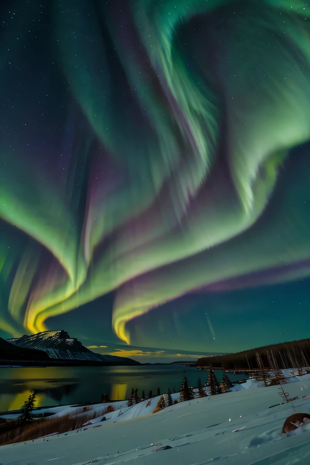 Northern lights landscape 