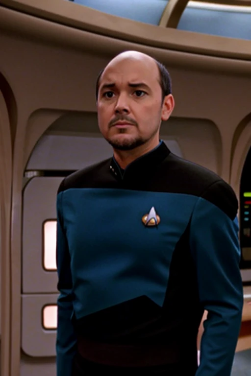 Tim pool: Blue Star Trek uniform: Star Trek bridge background: