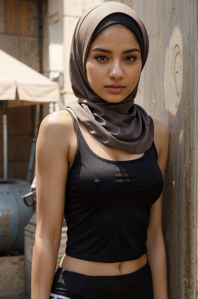 Hot hijab with tank top