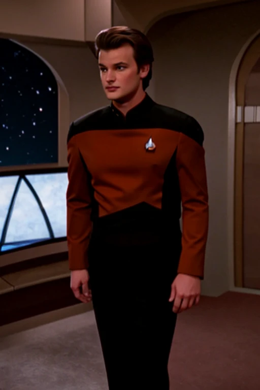 Joe Keery: orange Star Trek uniform: