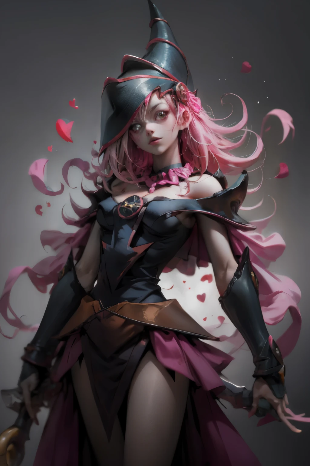 Hermosa maga oscura (obra maestra: 1.2, La mejor calidad), (1 , solamente), grandes senos, (dynamic posture), (piel brillante, crimson red skin), crimson red skin, Dark Maga Girl Sezy Demon Version, piel roja, Guantes finos y de encaje, ( small demonic horns:1.1), (Lilith \(acechadores oscuros\)), (cielo), fleco, (joya, Adorno dorado:1.15 ), pelvis grande, azul (grilletes:1.1) Dark Magician Girl Sexy Demon Version. Magic circle and magic hearts... corazones magicos