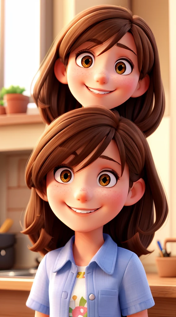 brunette girl, smiling in high resolution