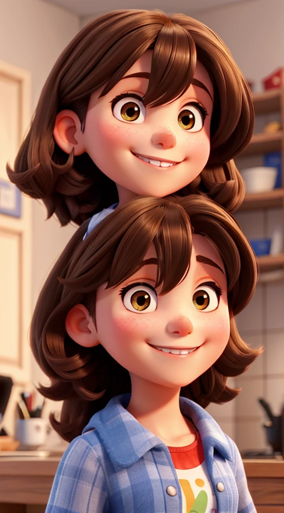 brunette girl, smiling in high resolution