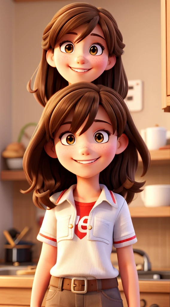 brunette girl, smiling in high resolution