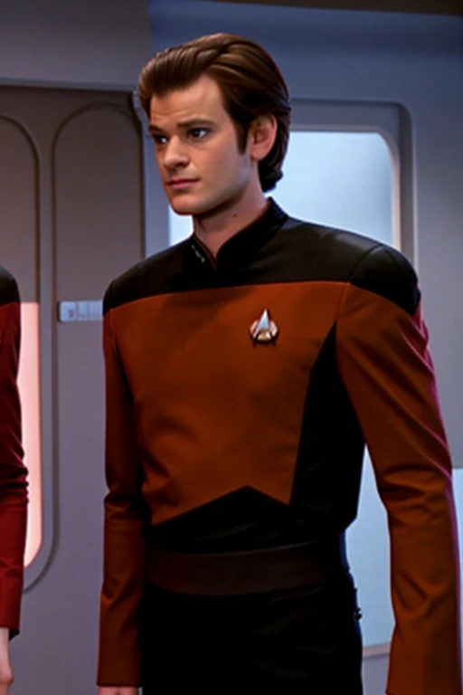 Andrew Garfield: Jared Padalecki: Joe Keery: orange Star Trek uniform: