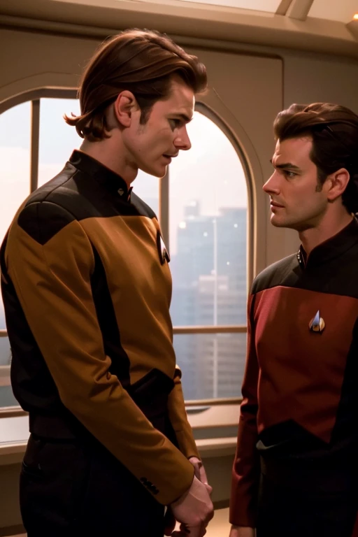 Andrew Garfield: Jared Padalecki: Joe Keery: orange Star Trek uniform: Seth MacFarlane: