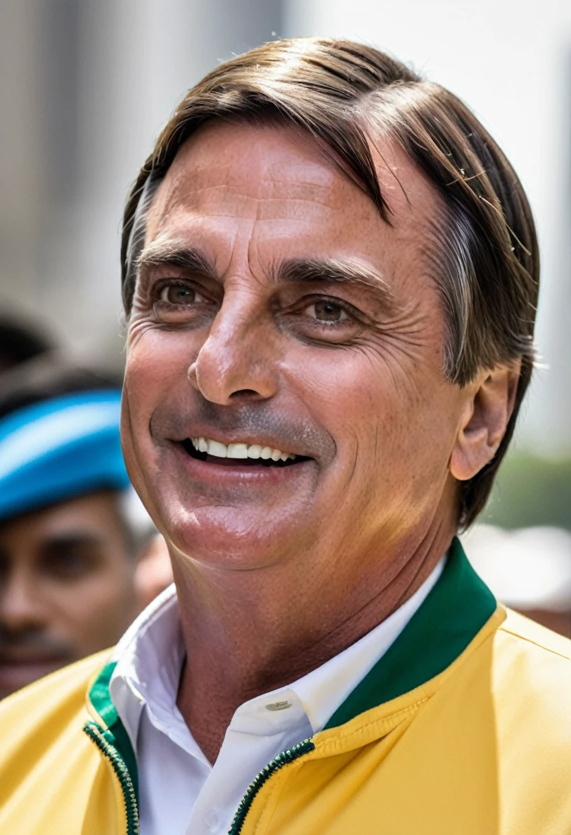Jair Bolsonaro de terno e gravata sorrindo