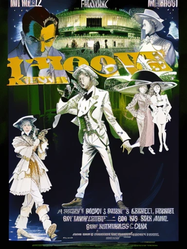 a poster for a movie with a picture of a man and a woman, inspired by Frank McKelvey, inspired by Frank Montague Moore, fan art, comic cover, inspired by Franciszek Kostrzewski, by František Kaván, cover art, graphic novel cover art, promotional art, inspired by František Kaván, dvd cover