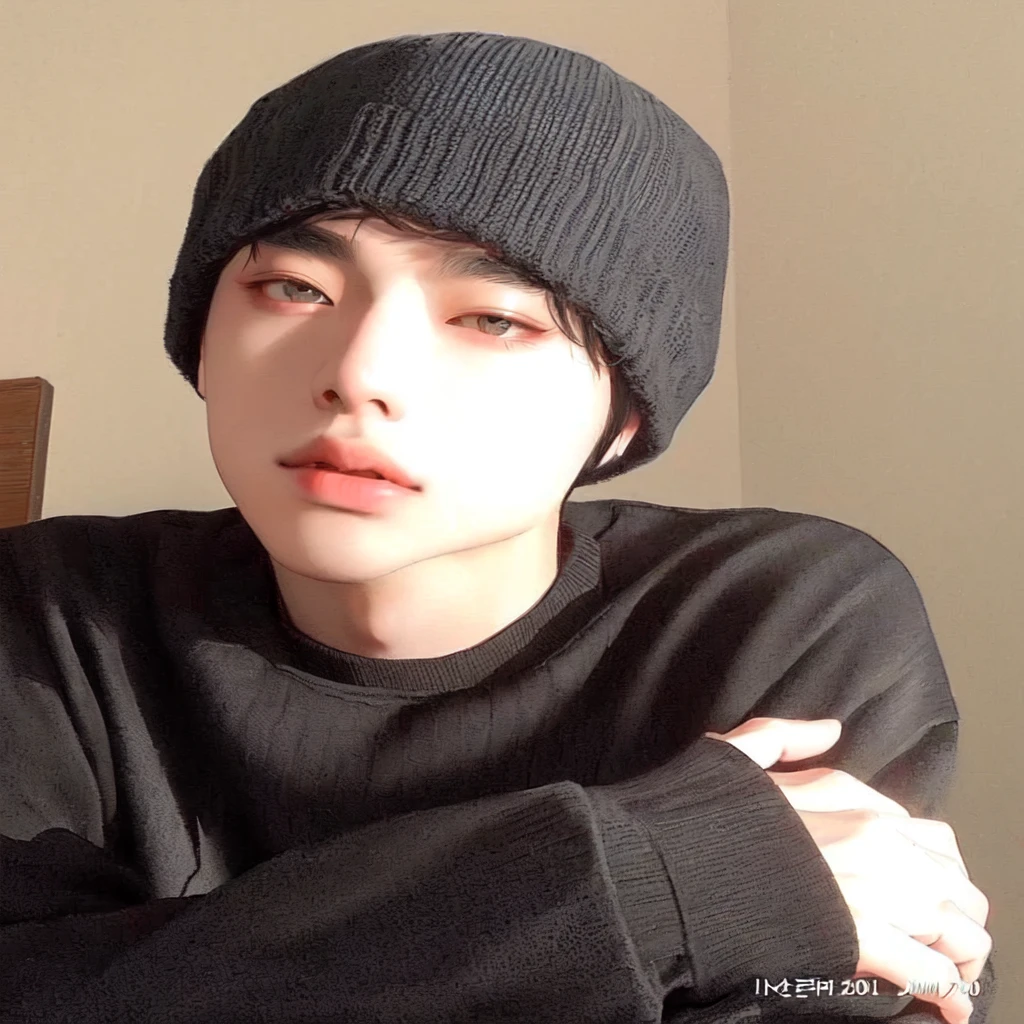 wired man wearing a black sweater and a black hat, Ulzzang ruim, Kim Doyoung, Hong junho hyung, Tae June Kim, hyung tae, 1 Menino de 7 anos, rosto magro, imagem de perfil, Jinyoung Shin, cai xukun, Jung Jaehyun, adorable and pale korean face, hyung tae kim, taken at the beginning of 2020