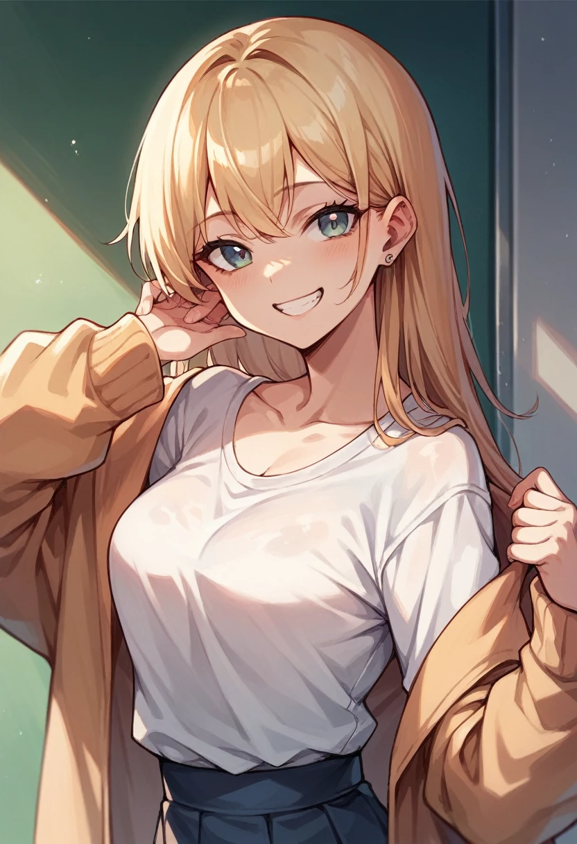 School bully girl, anime style, sexy smile