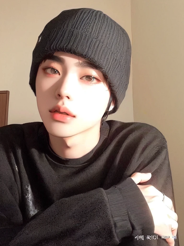 wired man wearing a black sweater and a black hat, Ulzzang ruim, Kim Doyoung, Hong junho hyung, Tae June Kim, hyung tae, 1 Menino de 7 anos, rosto magro, imagem de perfil, Jinyoung Shin, cai xukun, Jung Jaehyun, adorable and pale korean face, hyung tae kim, taken at the beginning of 2020, Korean face, Korean male face, kpop boy