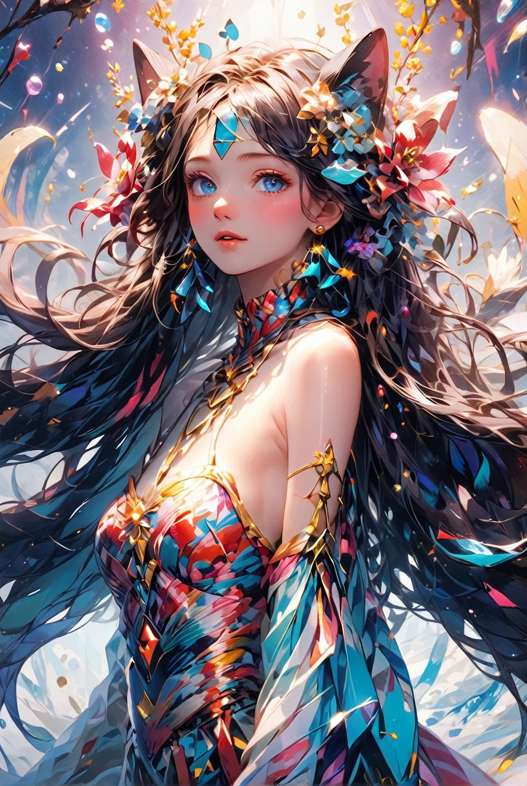 (Highest quality, 4K, 8k, High resolution, masterpiece:1.2), Super detailed, (Realistic, photoRealistic, photo-Realistic:1.37), expressive aesthetics, , , Psychedelic Art, R, Crisp details, abstract pattern, , , , , , Spiritual world, Psychedelic Background, フラクタRアート, Multicolored neon lights, A unique and trippy perspective, landscape, Hallucinations, a mind-changing experience, Motion Blur, Fluid movement, , Realistic fur rendering, Rich and vibrant color palette, , Mysterious glow, high contrast lighting, , , One girl, alone, , , , , , , gleaming skin, , , , , , , red cheek, , , , , , Nipples, , , pussy, , , ,Lens flare, Hatsune Miku, , orgasm, [cyan]color hair