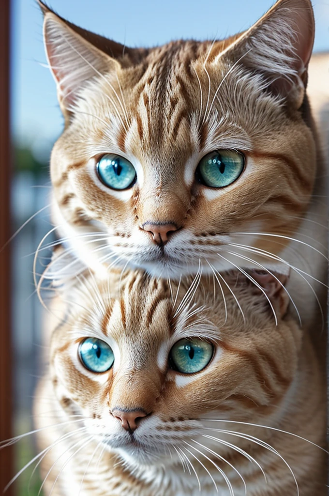 Gato totalmente blanco con ojos azules