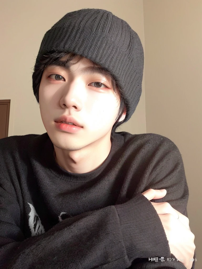 wired man wearing a black sweater and a black hat, Ulzzang ruim, Kim Doyoung, Hong junho hyung, Tae June Kim, hyung tae, 1 Menino de 7 anos, rosto magro, imagem de perfil, Jinyoung Shin, cai xukun, Jung Jaehyun, adorable and pale korean face, hyung tae kim, taken at the beginning of 2020, Korean face, Korean male face, kpop boy