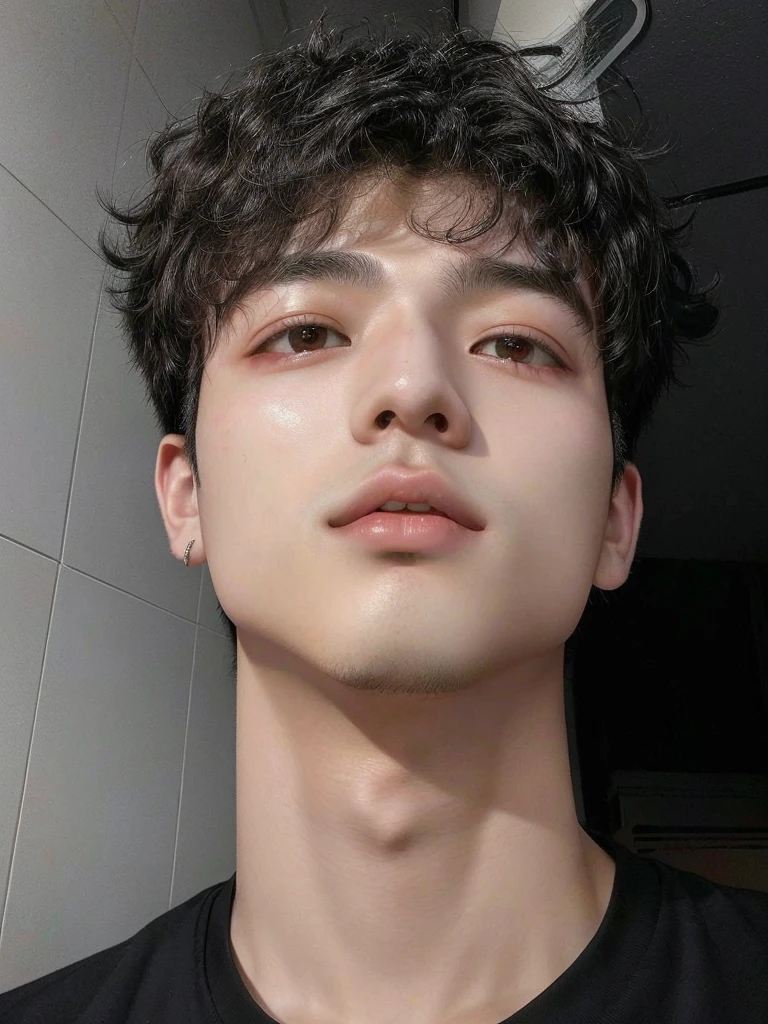homem arafiado com camisa preta e gravata preta, 1 7 - year - old menino rosto magro, Jimin\the right eyelid is swollen, cai xukun, Yanjun Chengt, homem sul-coreano, Jinyoung Shin, adorable and pale korean face, hyung tae, menino rosto magro, terceiros olhos no meio da testa, Hong junho hyung, Tae June Kim, Korean face, Korean male face, kpop boy