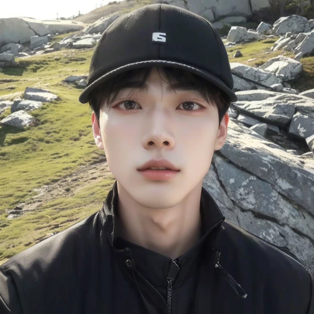 sharpened man in a black jacket and a black hat, Kim Doyoung, who is siwoo, Jinyoung Shin, Tae June Kim, profile picture with headshot, Jung Jaehyun, homem sul-coreano, Sun Hyuk Kim, Wonbin Lee, Seseon Yoon, adorable and pale korean face, hyung tae, Joon Ahn, foto do perfil 1024px, Korean face