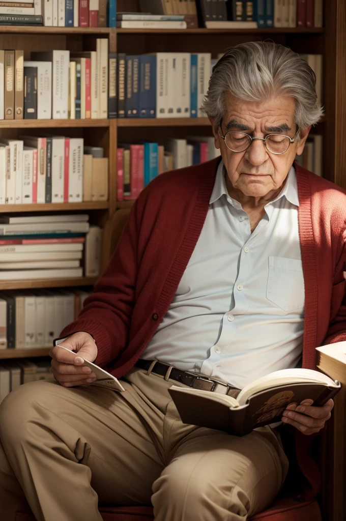 Jaques Lacan lendo um livro