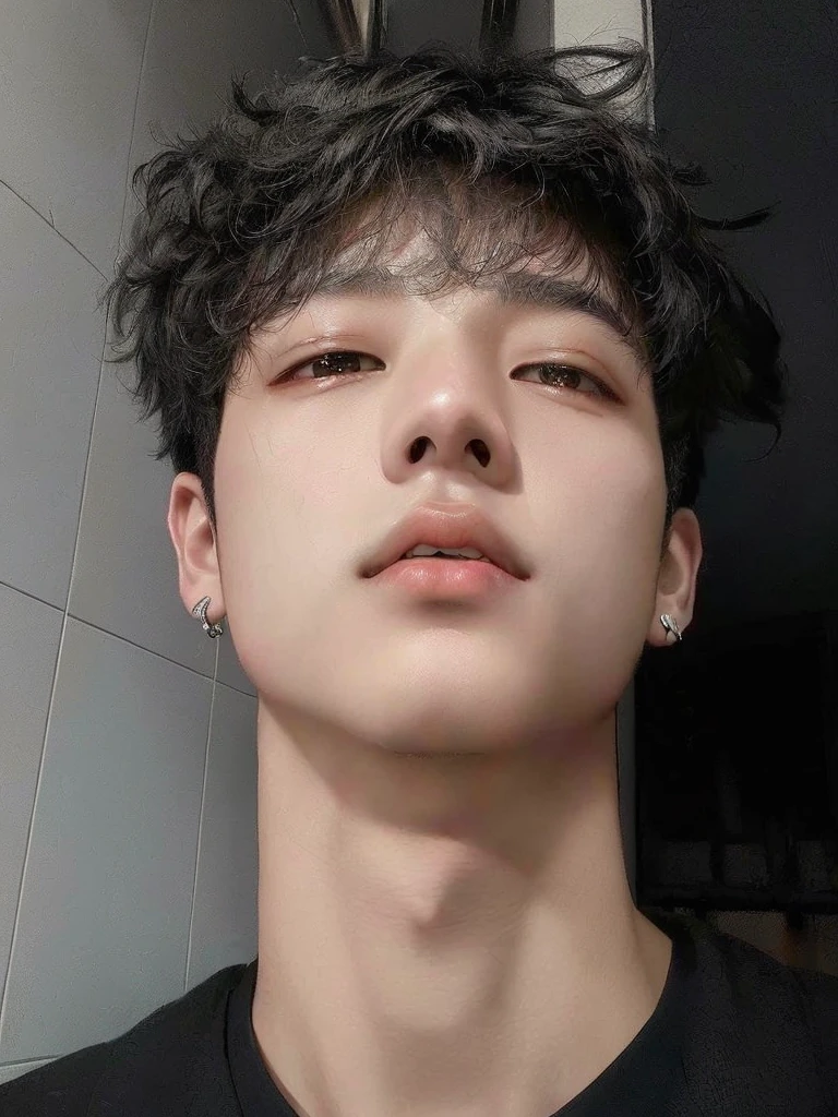 homem arafiado com camisa preta e gravata preta, 1 7 - year - old menino rosto magro, Jimin\the right eyelid is swollen, cai xukun, Yanjun Chengt, homem sul-coreano, Jinyoung Shin, adorable and pale korean face, hyung tae, menino rosto magro, terceiros olhos no meio da testa, Hong junho hyung, Tae June Kim, Korean face, Korean male face, kpop boy