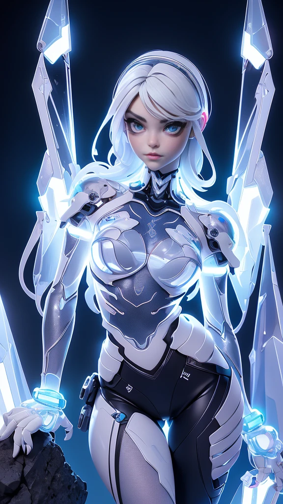 (((masterpiece, best quality, 16k))) anime girl in tight hightech cyberpunk space suit, few armor parts in shoulder, arms, legs, no helmet, medium white hairr, teal eyes, side view, view from above, space full of stars, planet, moon, and other space effects background, light aura, some fog, light effects,
