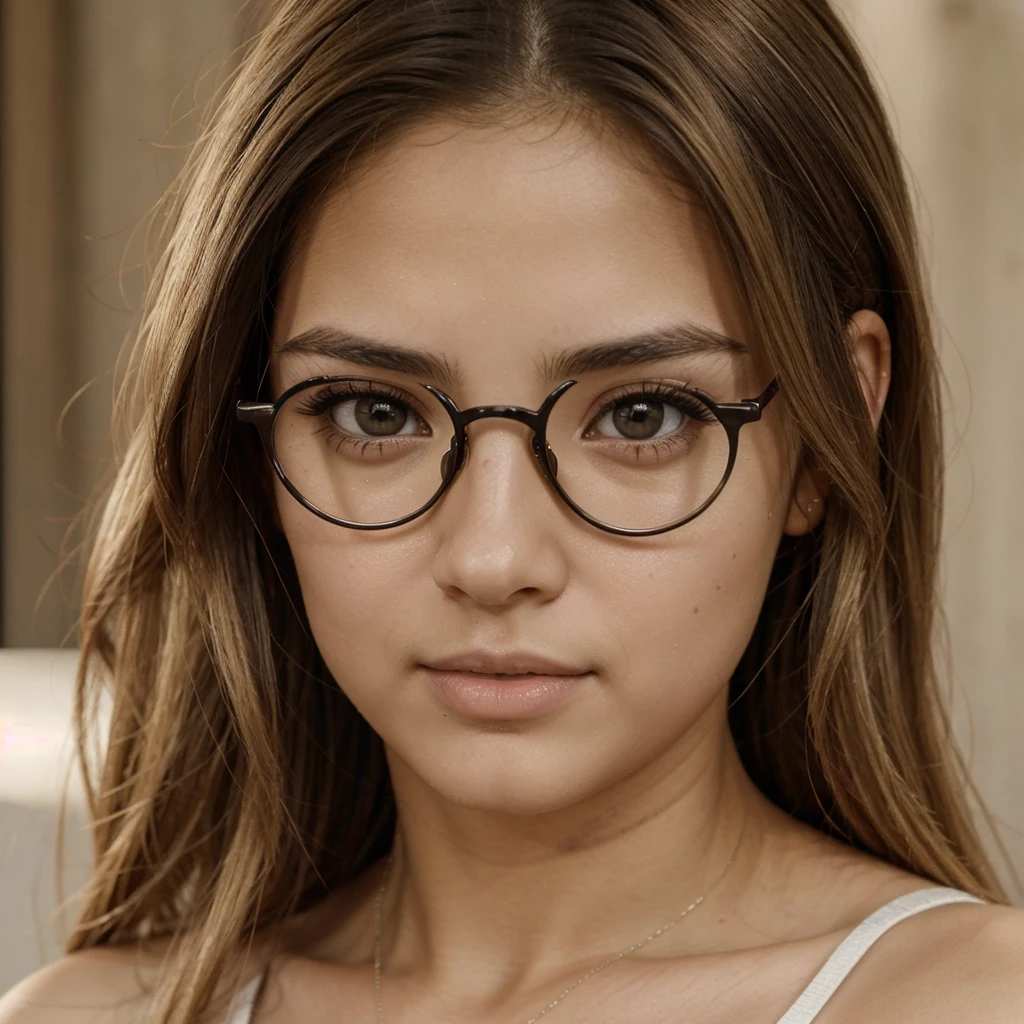 Chico que mide 1,56. Tiene lentes redondos, Brown eyes and blond hair whores, su color natural es negro, more feminine facial features and in attack on titan version