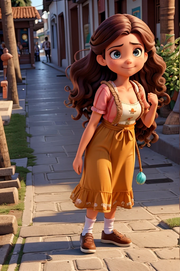 uma de cabelo maron laro na rua sozinha