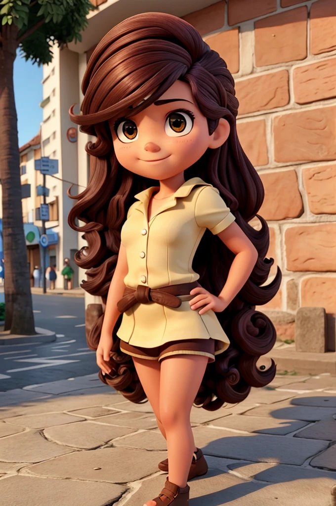 uma de cabelo maron laro na rua sozinha
