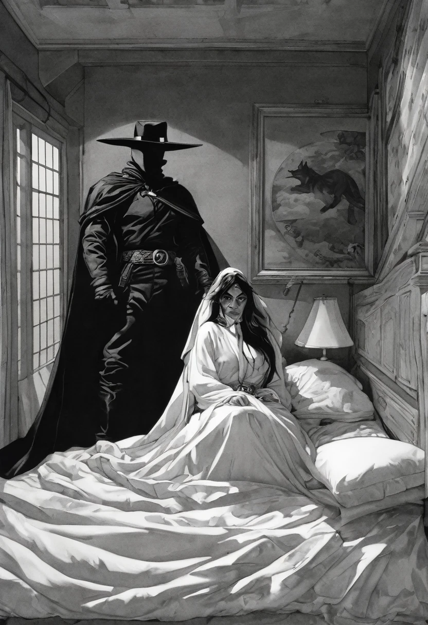 Un humano con rasgos de zorro blanco, en la cama acostado con su pareja un humano con rasgos de lobo
Acostados en una habitacion abrazados desde una perspectiva del techo hacia ellos