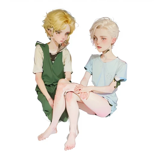 there are two people sitting on the ground with their legs crossed, edmund blair and charlie bowater, johan liebert mixed with dante, inspired by Eddie Campbell, high quality fanart, bowater charlie and brom gerald, inspired by Caspar Wolf, loputyn and matcha, petros and leonid, possibly extra limbs, loish and wlop, colored sketch