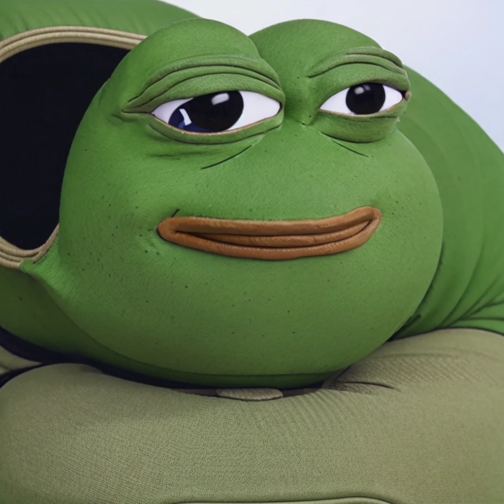 Pepe the frog in a10 aircraft , shooting , looking at viewer