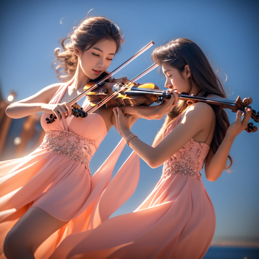 Beautiful sexy girl playing violin 