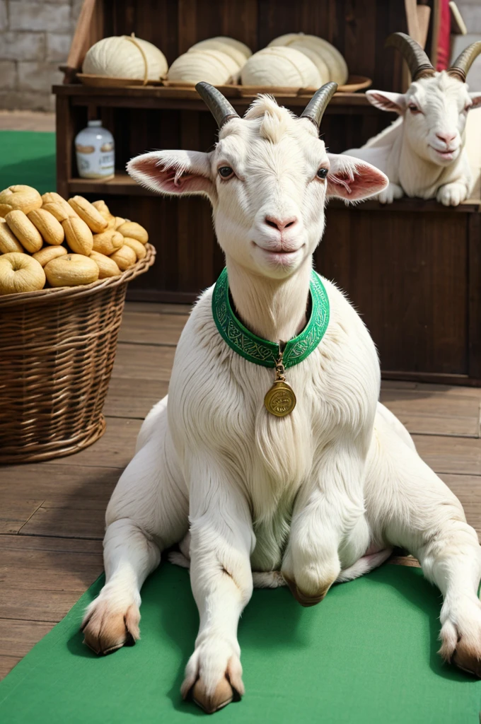 Wishing Eid mubarak with cute animated goat below that best wishes from national foods