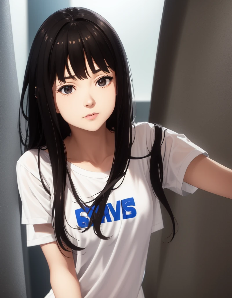 nswf,(wearing ,t-shirt:1.3),{{{{see through:1.5}}}},{{t-shirt are wet with water}},{erect nipples},Top quality, 1 beautiful Japanese woman, teen,high school student,(18 years old),medium hair, (Black hair:1.2), Ultra-realistic capture, Highly detailed, High resolution 16k close-up of human skin. Skin texture must be natural, With such detail that pores can be finely identified. Skin should look healthy, In a uniform tone. Use natural light and color,