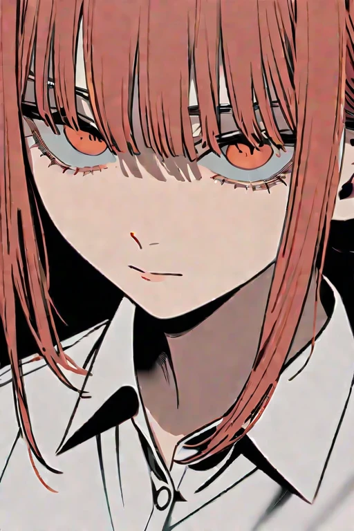 ((Best quality)), ((masterpiece)), (detailed), Makima from the anime \"Chainsaw Man\"