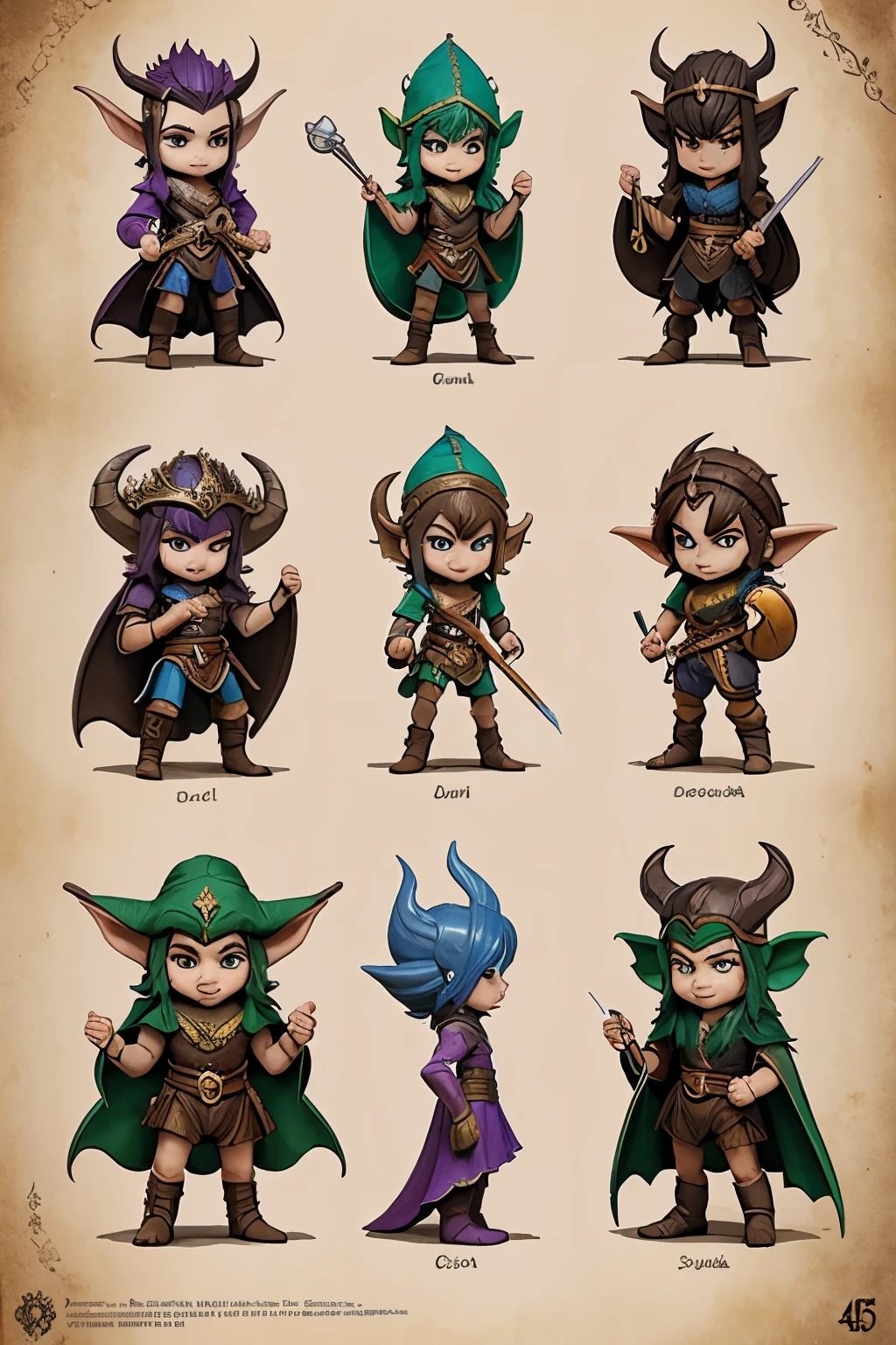 Medio enano, medio elfo, dungeon and dragon design style, Fancy, arte