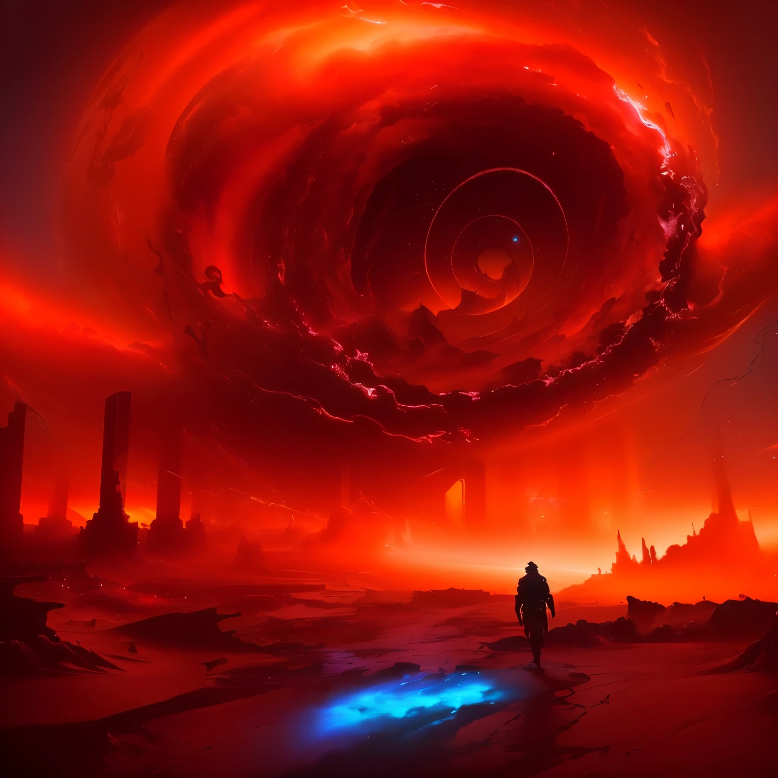 um homem em frente a uma estrutura gigante em forma de espiral, epic fantasy science fiction illustration, Greg Beeple, epic science fiction fantasy art, science fiction art, science fiction art sombria, epic sci-fi digital art, science fiction digital art, science fiction digital art illustration, sci fi art, science fiction art, dramatic conceptual art, Arte deslumbrante em 8k